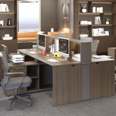 Wallace-C Office Desk with Hutch and Extra Long Side Table Storage Cabinet - Gavisco Office Furniture